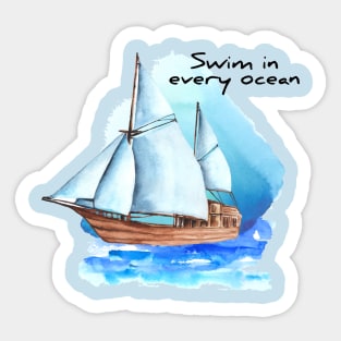 Swim In Every Ocean Sticker